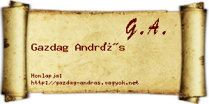Gazdag András névjegykártya